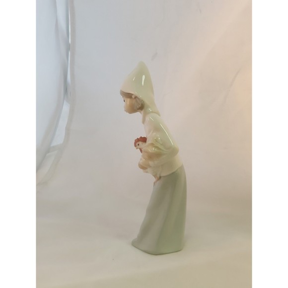 Lladro Daisa Statue Figurine Girl W/ Rooster Chicken 8" Retired Collectors - Picture 7 of 11